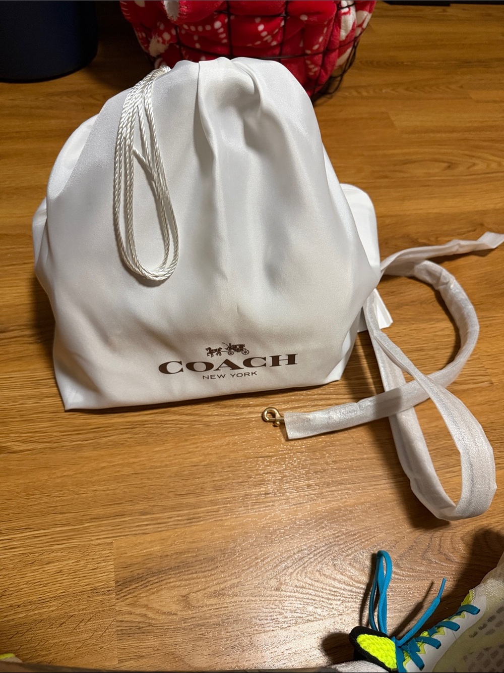 COACH White Drawstring Crossbody Bag
